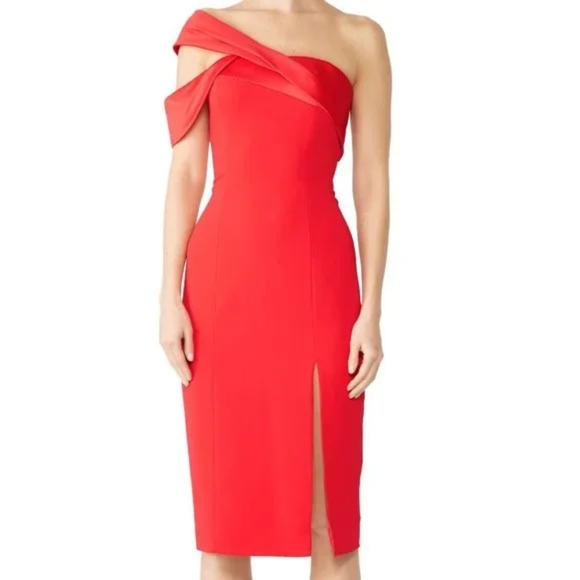 JAYGODFREY Dresses & Skirts - Jay Godfrey Red Finch One-shoulder Dress